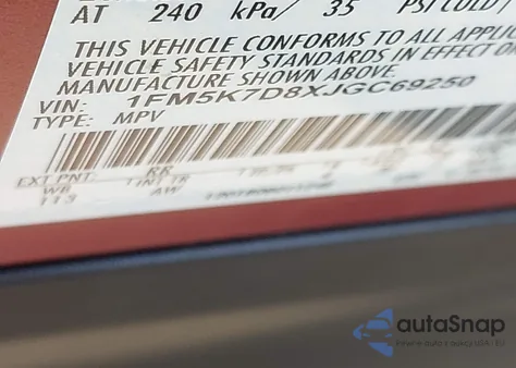 2018 Ford Explorer Xlt из США, поврежденный, VIN 1FM5K7D8XJGC69250